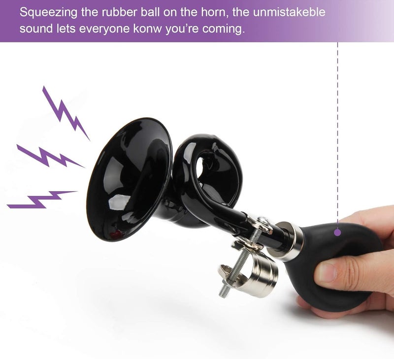 Coolrunner 2 Pack Bugle Horn, Retro Clown Horn, Kids Bike Horn, Classic Vintage Metal Twist Loudspeaker Siren Hooter Snail Air Horn for Vehicles Bicycles Golf Cart - Image 5